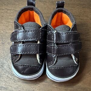 Carter's Dark Brown Sneakers with Bright Orange Lining